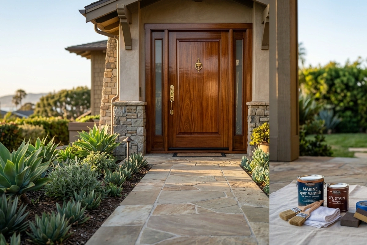 How to Refinish a Wood Front Door Without Removing It (2026 Guide) 1 Wood front door refinishing