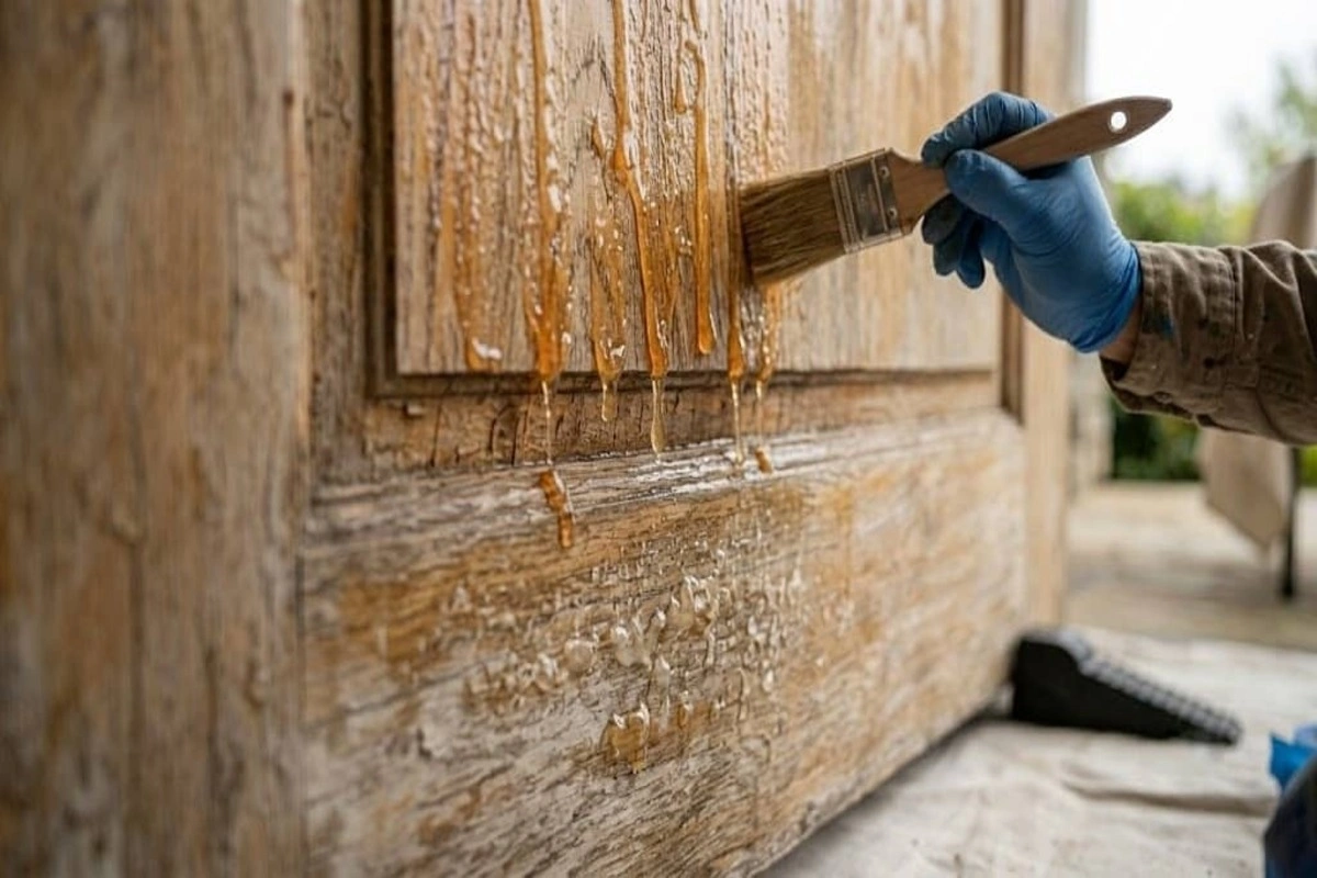 How to Refinish a Wood Front Door Without Removing It (2026 Guide) 3 Wood front door restoration
