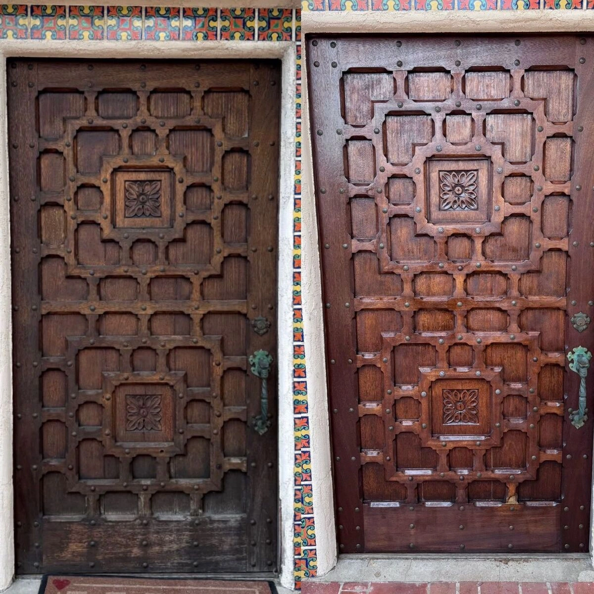 Door Refinishing in Encinitas, CA — Restoring Doors Against Coastal Fog, Salt Air & Sun 5 Front door refinishing Encinitas