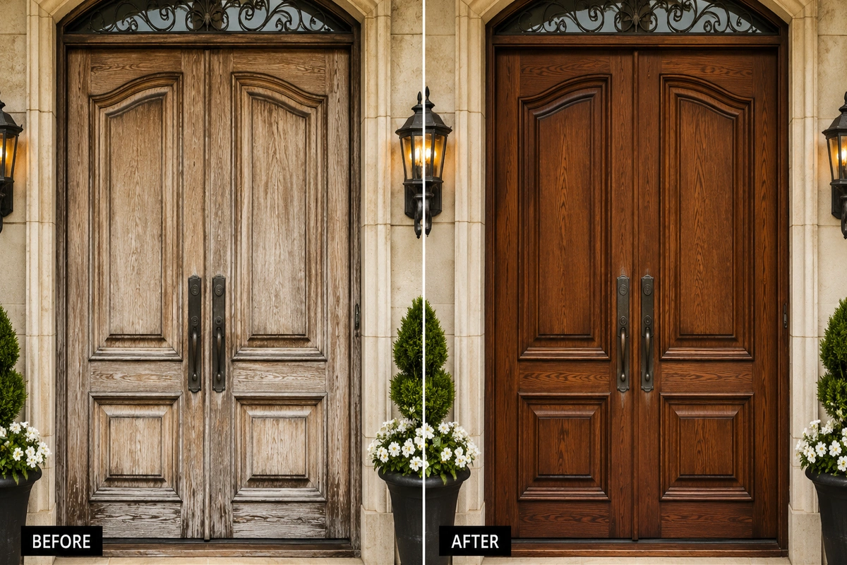 Door Refinishing in Del Mar, CA — Restoring Coastal Homes, One Door at a Time 7 luxury wood door restoration near Del Mar Country Club CA