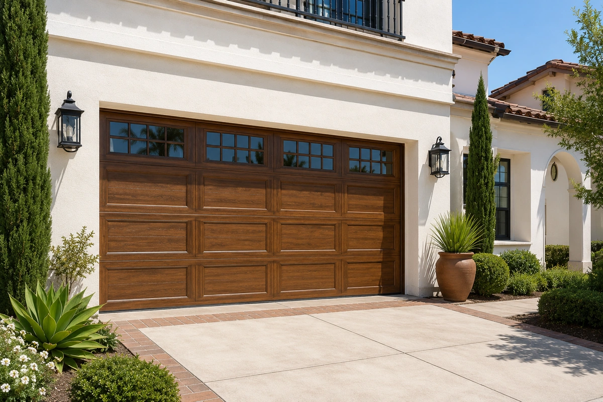 Door Refinishing Chula Vista, CA 5 Garage door refinishing Chula Vista Otay Ranch wood-grain fiberglass finish