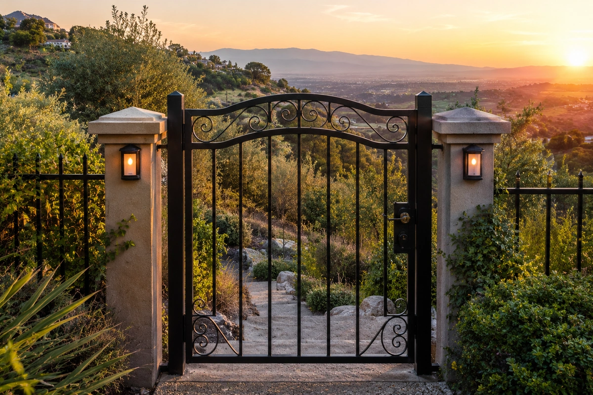 Door Refinishing La Mesa, CA — Wood, Iron & Garage Door Restoration for the Village, Mount Helix & Grossmont 10 Iron gate refinishing Mount Helix La Mesa hillside home