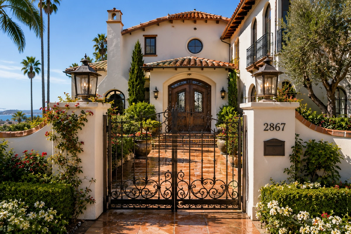 How Often to Refinish a Door in San Diego: A Complete Maintenance Guide 11 Beautifully restored wrought iron gate and dual entry doors